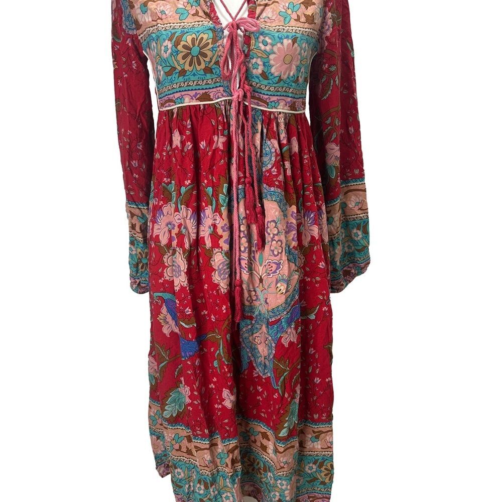R. Vivimos Womens Long Sleeve Floral Casual Print
Cotton Midi Tunic Dress Size S - Picture 2 of 12